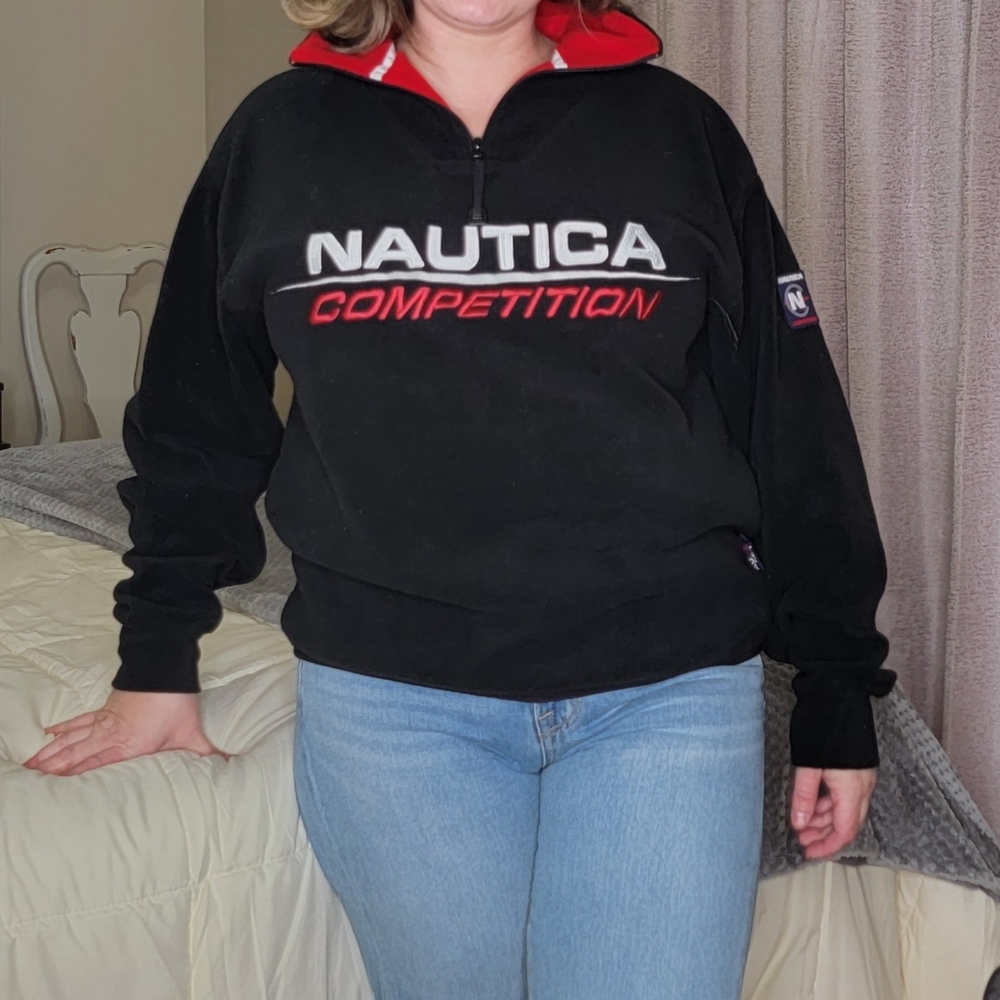 Vtg Nautica Competition Fleece 1/4 zip